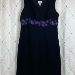NWOT. Little black dress with blue purple fireworks design.